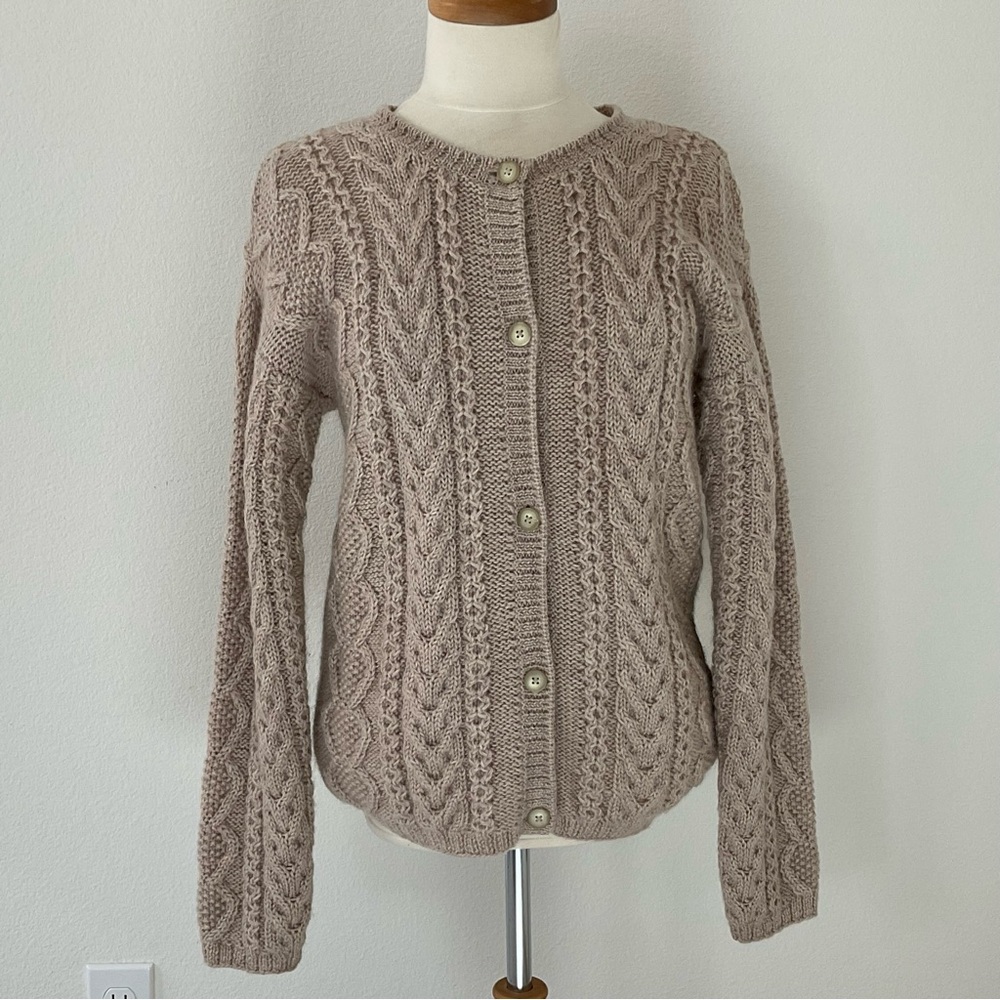 Colorado-Branded Pure New Wool Cable Knit Cardigan M